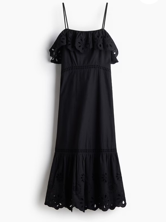 H&M Dresses & Skirts - H&M (size L) COTTON DRESS WITH EYELET EMBROIDERY